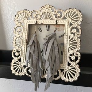 Leather fringe earrings